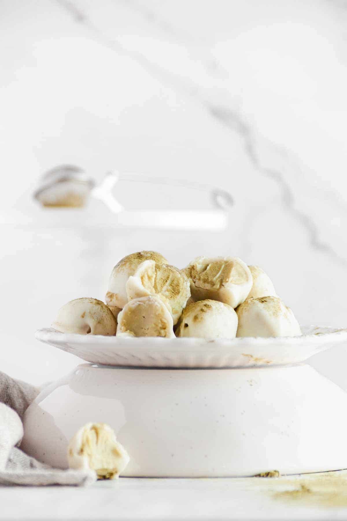 Matcha White Chocolate Ganache Truffles Flouring Kitchen