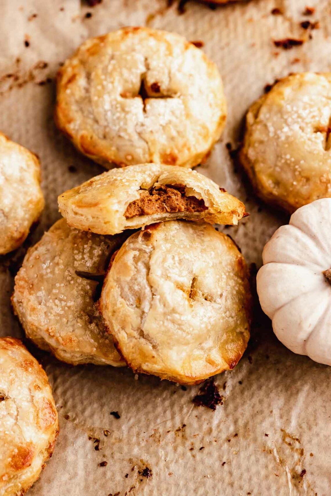 Bitten pumpkin hand pie
