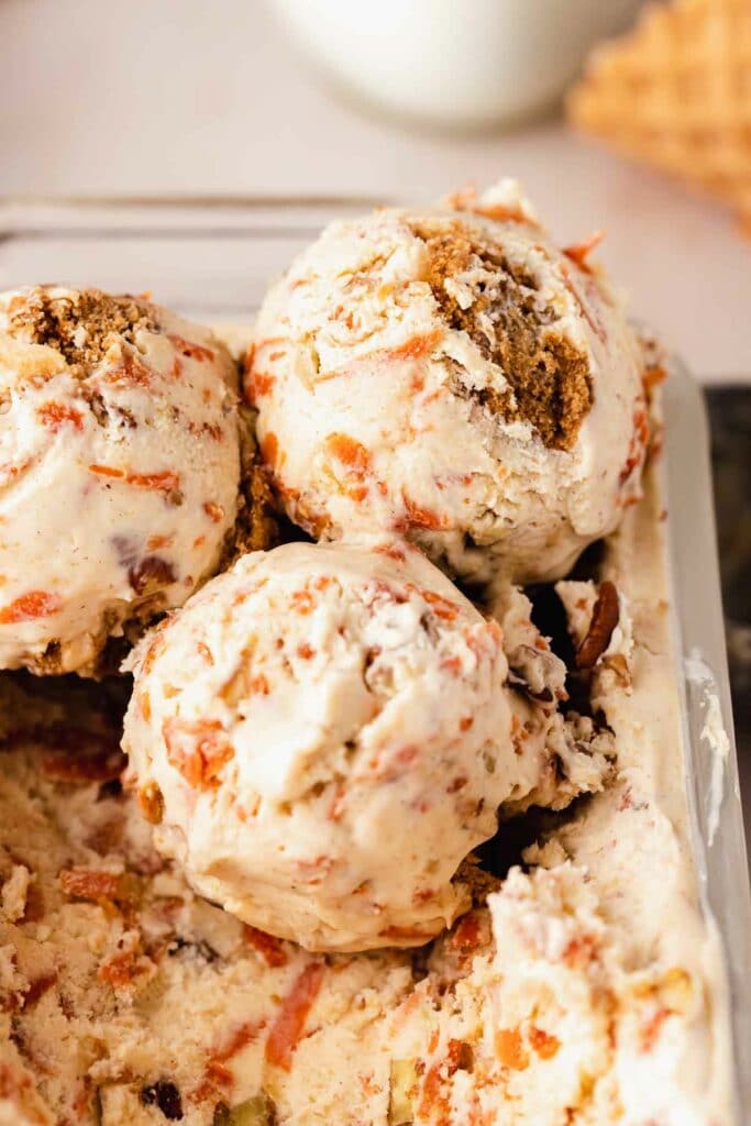 scooped carrot cake ice cream