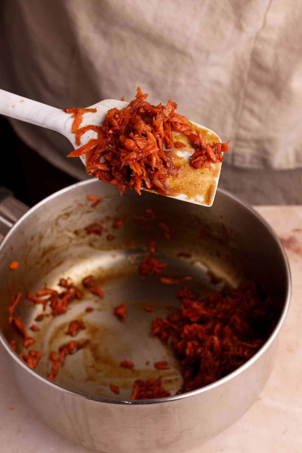 cooked carrots and spices