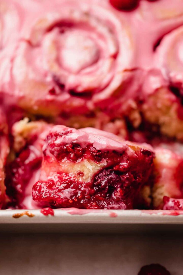 Raspberry Rolls Easy and Gooey - Flouring Kitchen