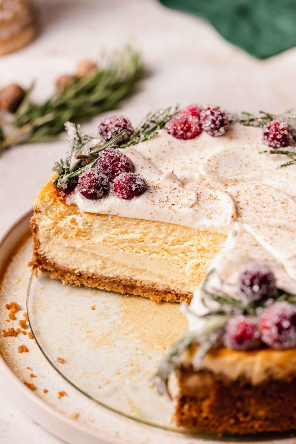 Eggnog Cheesecake for Christmas Dessert