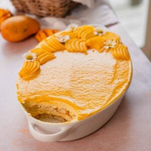 mango tiramisu with mango curd and fresh mango