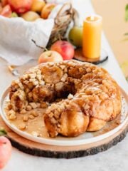 gooey apple monkey bread stuffed with caramel