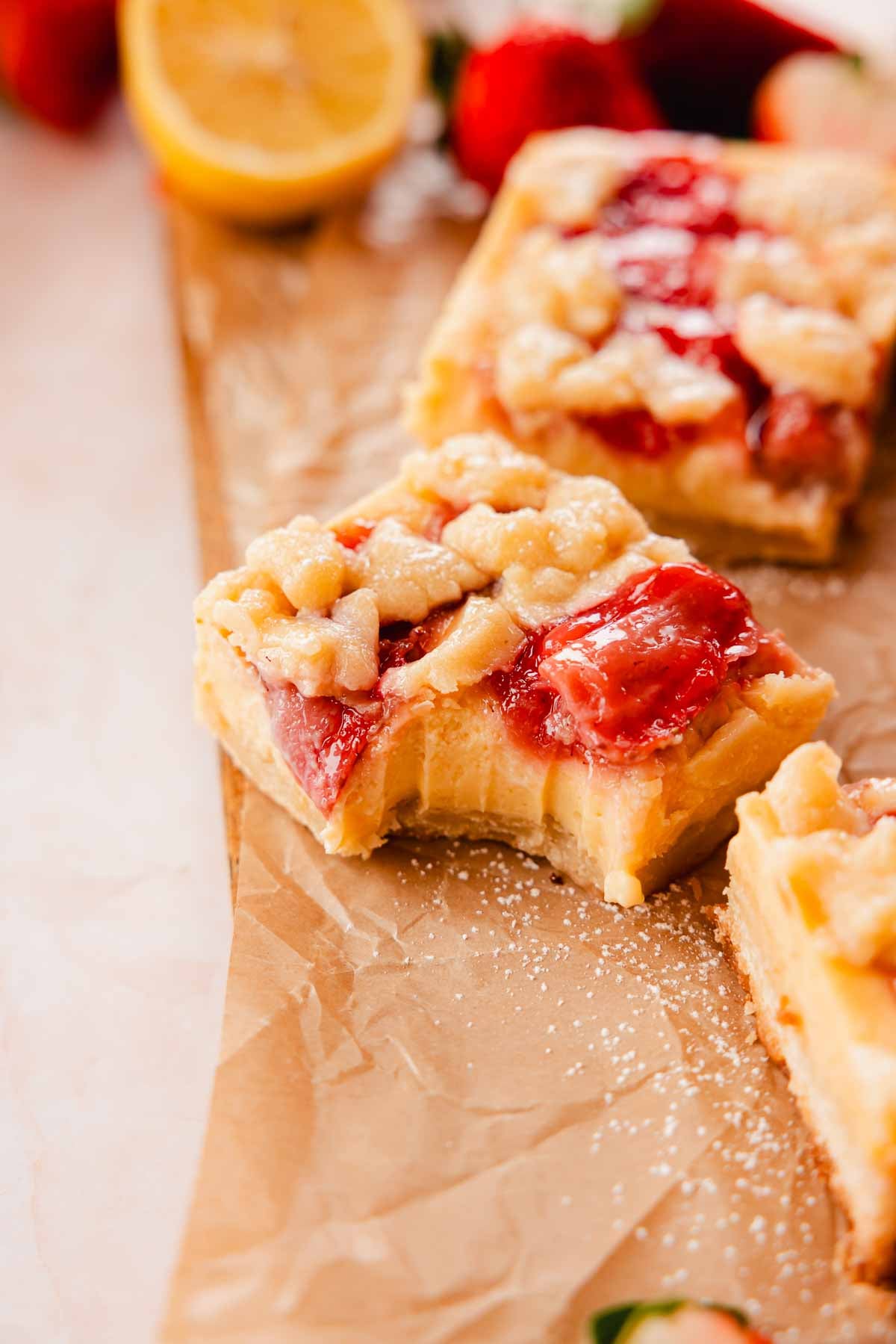bitten creamy lemon strawberry bar
