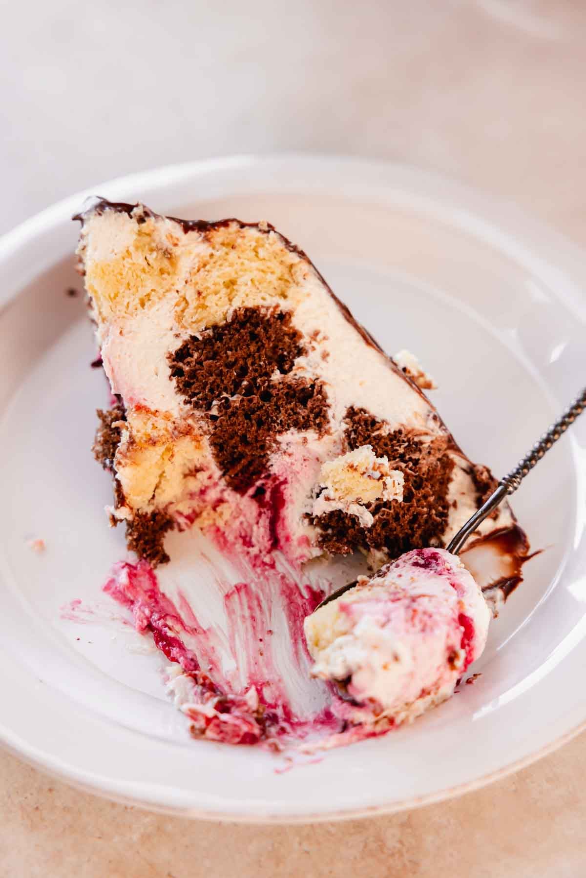 slice of volcano cake on plate