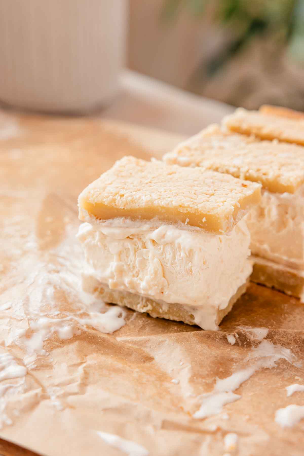butter mochi toasted coconut ice cream sandwich